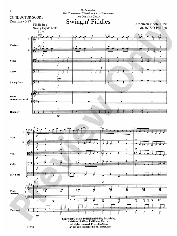 Swingin' Fiddles – String Orchestra Conductor Score & Parts (Digital Download)