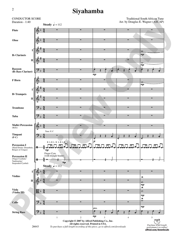 Siyahamba – Full Orchestra Conductor Score & Parts (Digital Download)