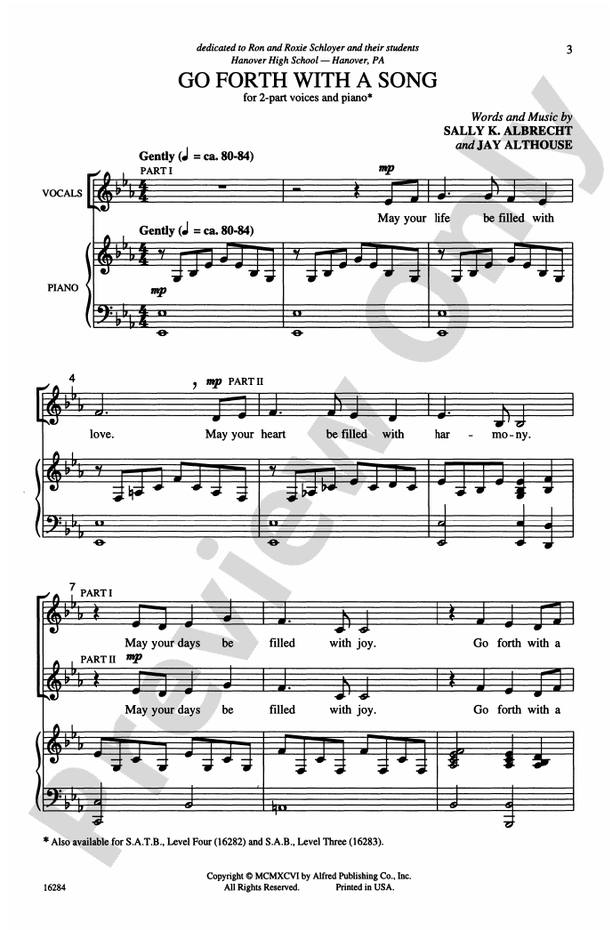 Go Forth with a Song – 2-Part Choral Octavo (Digital Download)