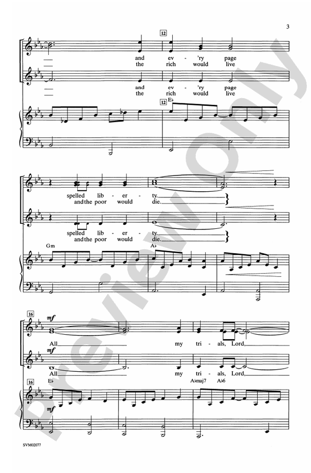All My Trials - SSA Choral Octavo (Digital Download)