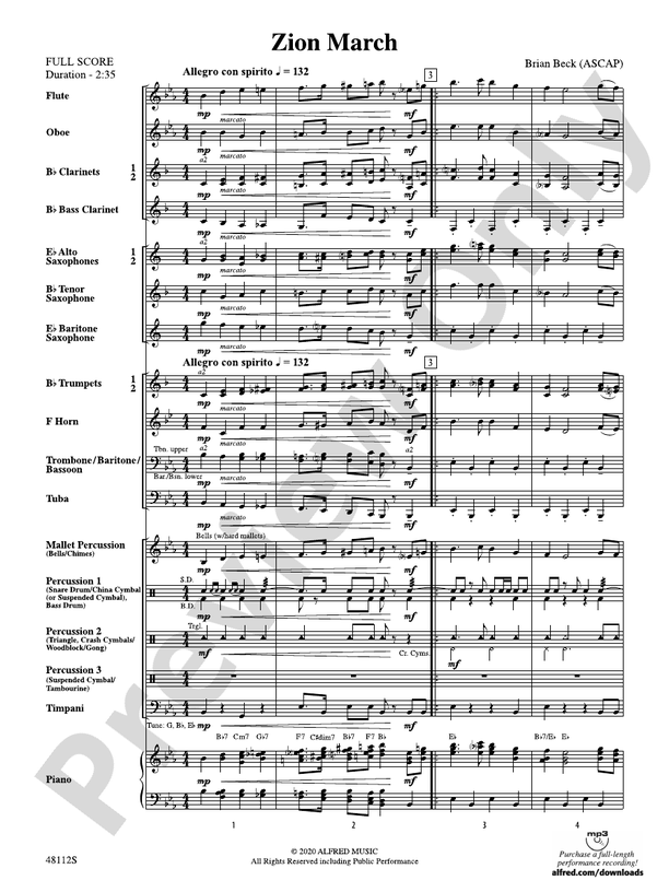 Zion March - Concert Band Conductor Score & Parts (Digital Download)
