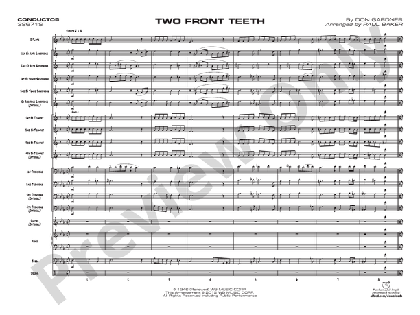 Two Front Teeth - Jazz Ensemble Conductor Score & Parts(Digital Download)