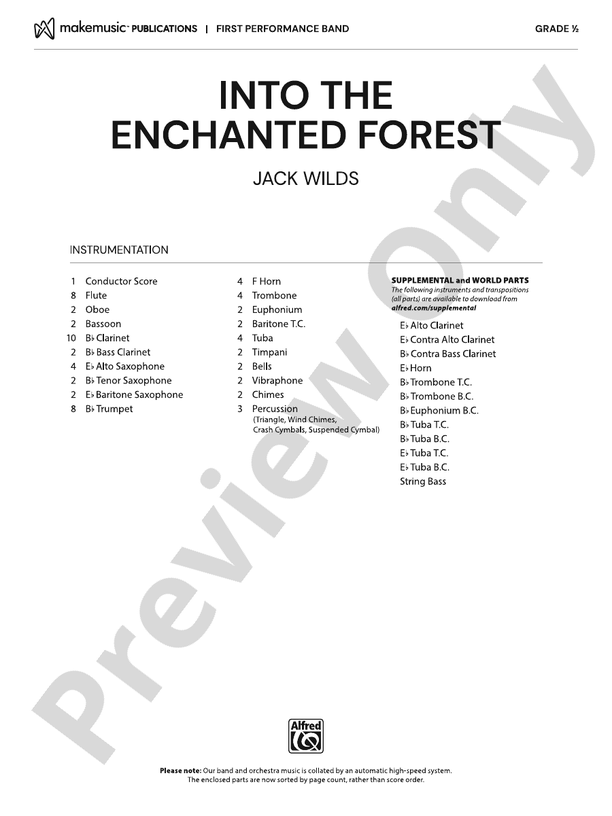 Into the Enchanted Forest - Concert Band Conductor Score & Parts(Digital Download)