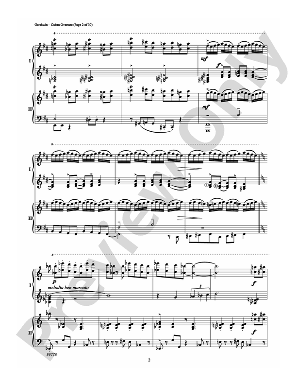 Cuban Overture - 2 Pianos, 4 Hands (Digital Download)