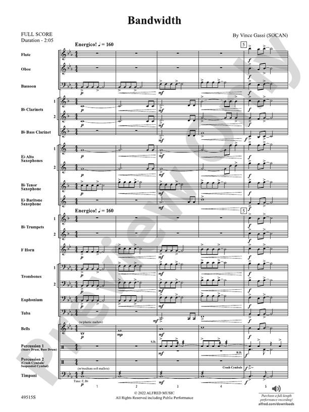 Bandwidth - Concert Band Conductor Score & Parts (Digital Download)