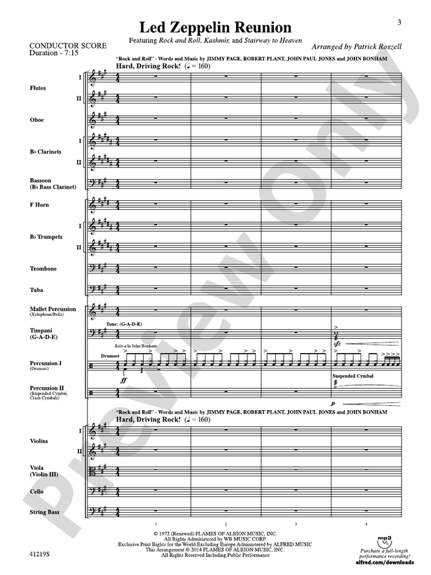 Led Zeppelin Reunion – Full Orchestra Conductor Score & Parts (Digital Download)