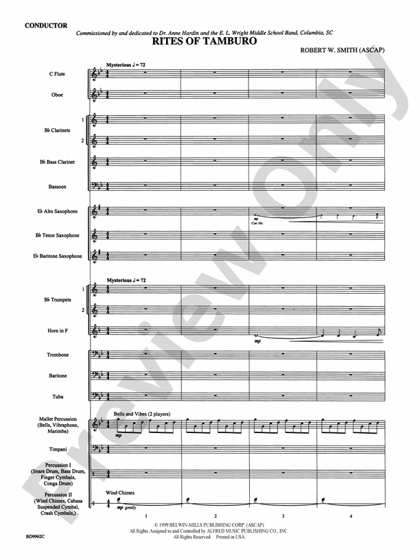 Rites of Tamburo - Concert Band Conductor Score & Parts (Digital Download)