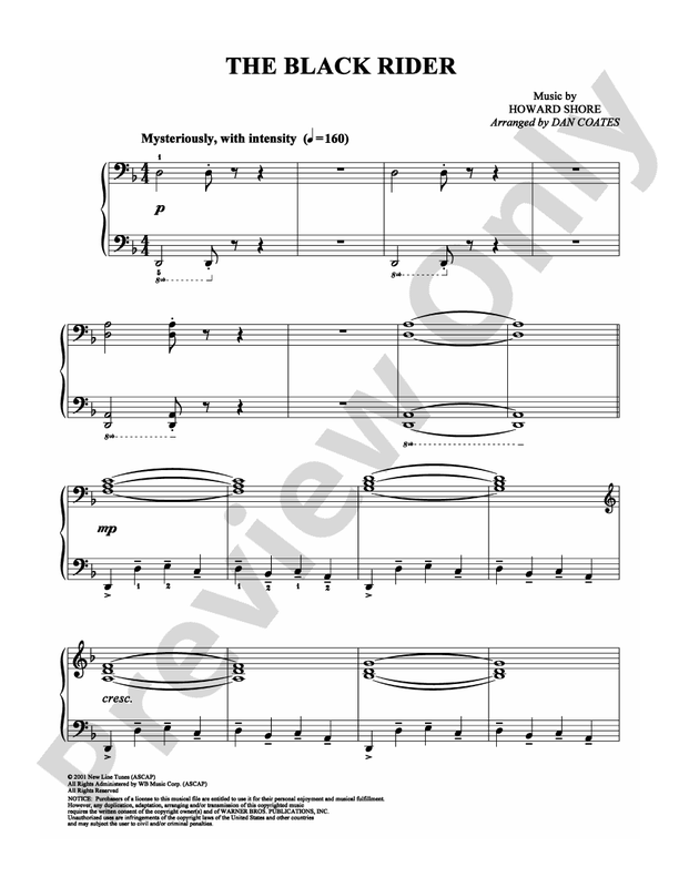 The Black Rider - Easy Piano (Digital Download)