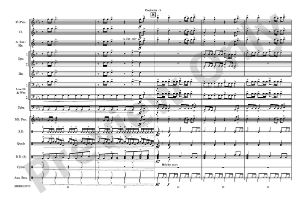 Gonna Fly Now (Theme from Rocky), Arr. Brian Scott – Marching Band Conductor Score & Parts (Digital Download)