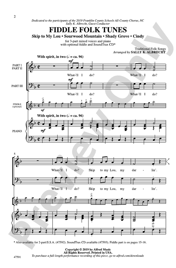 Fiddle Folk Tunes – 3-Part Mixed Choral Octavo (Digital Download)