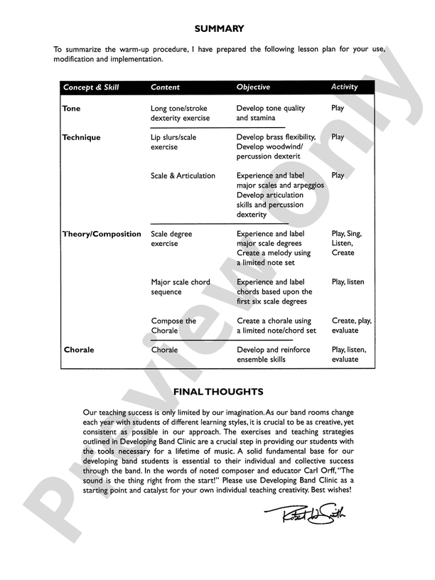 Developing Band Clinic (A Warm-Up and Fundamental Sequence for Concert Band) - Concert Band Conductor Score & Parts (Digital Download)
