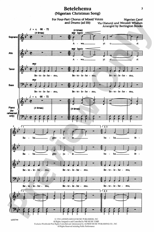 Betelehemu – SATB Choral Octavo (Digital Download)