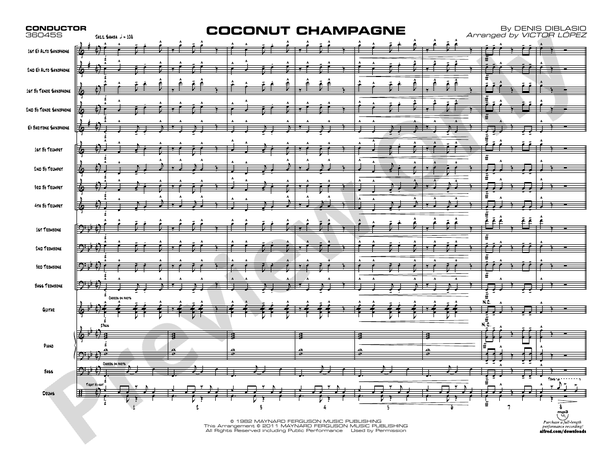 Coconut Champagne – Jazz Ensemble Conductor Score & Parts (Digital Download)