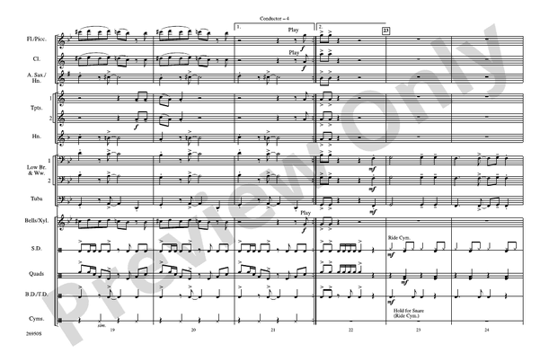 Monterey – Marching Band Conductor Score & Parts (Digital Download)