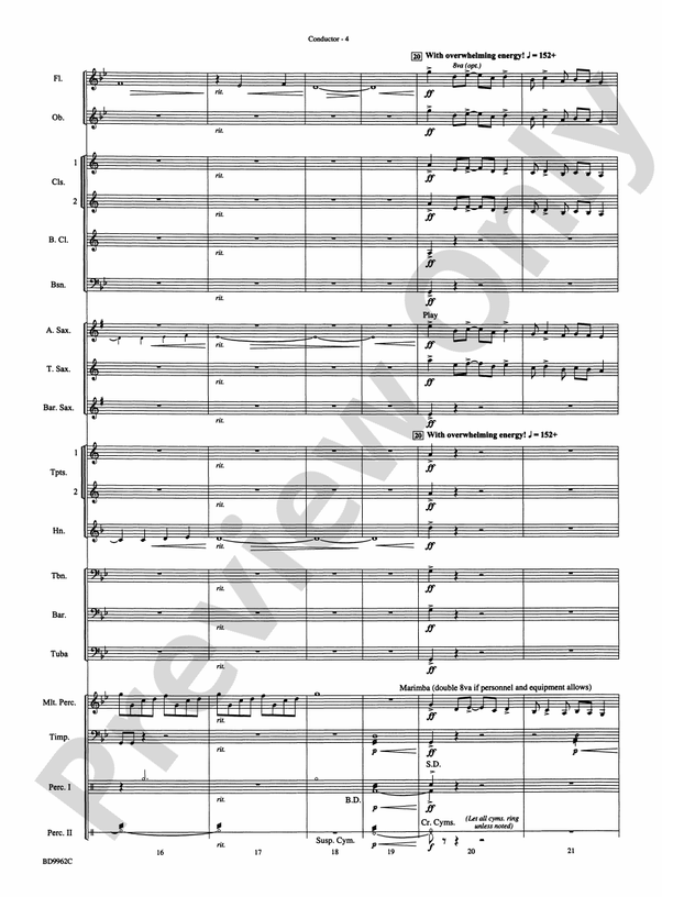 Rites of Tamburo - Concert Band Conductor Score & Parts (Digital Download)
