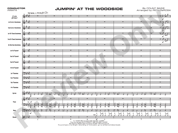 Jumpin' at the Woodside (Arr. Mike Kamuf) - Jazz Ensemble Conductor Score & Parts(Digital Download)
