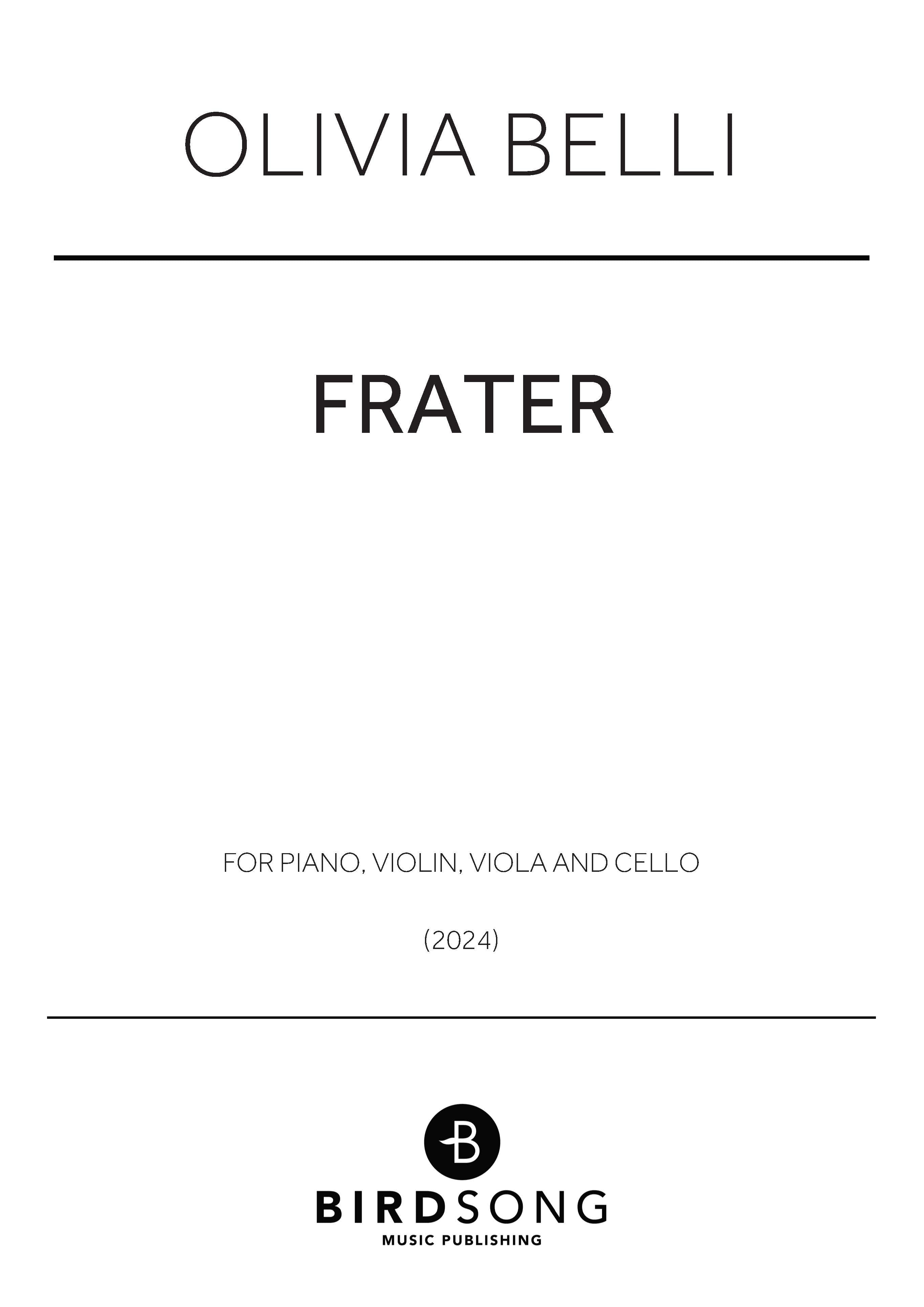 Frater - Piano Quartet (Digital Download)