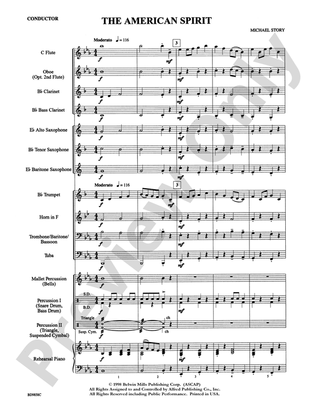 The American Spirit - Concert Band Conductor Score & Parts (Digital Download)