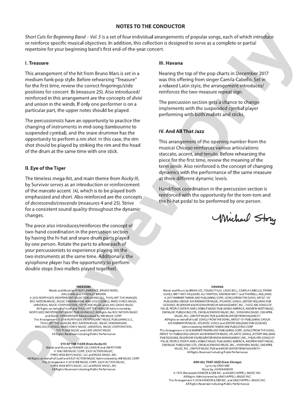 Short Cuts for Beginning Band -- Vol. 5 - Concert Band Conductor Score & Parts (Digital Download)