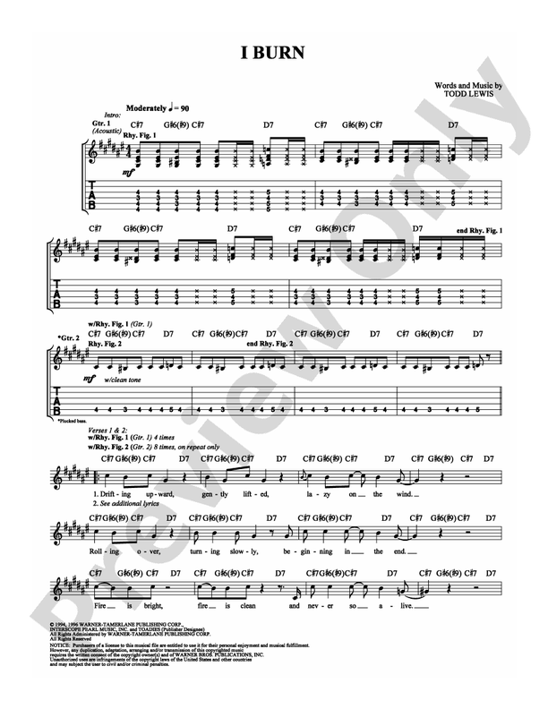 I Burn - Guitar TAB (Digital Download)