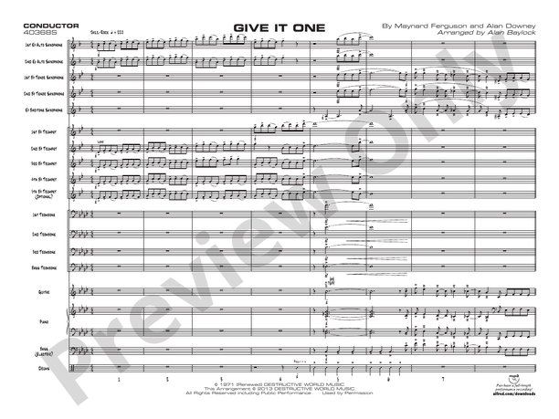 Give It One – Jazz Ensemble Conductor Score & Parts (Digital Download)