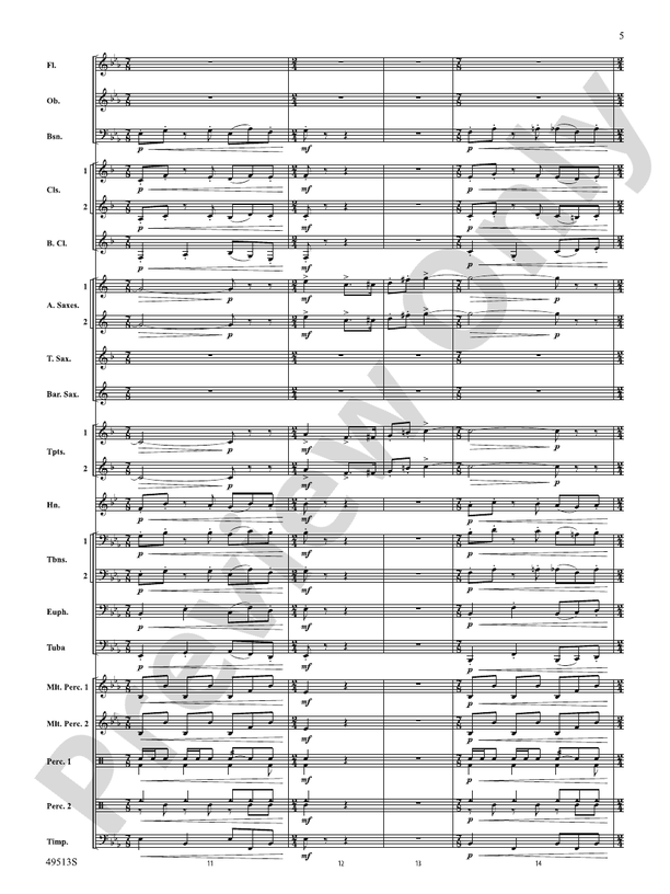 Comegys Creek - Concert Band Conductor Score & Parts (Digital Download)