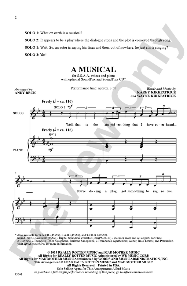 A Musical - SSAA Choral Octavo (Digital Download)