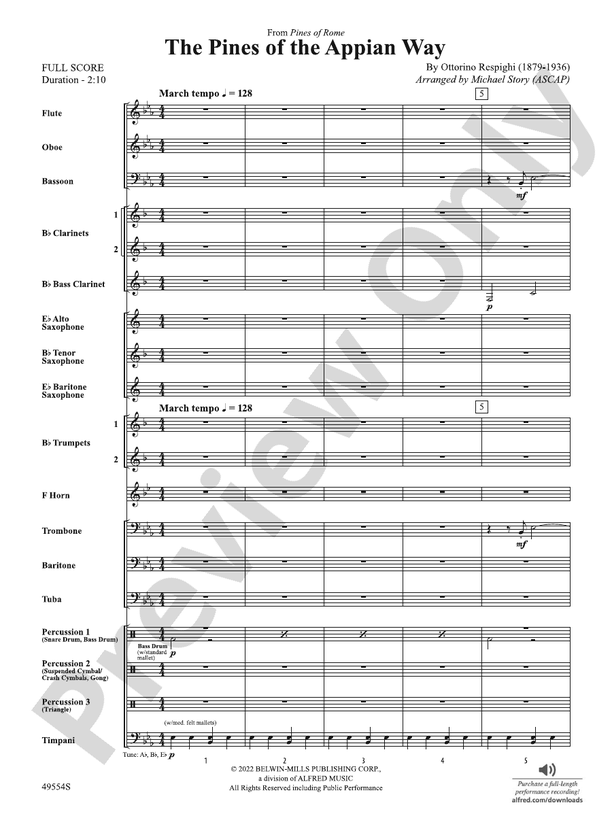 The Pines of the Appian Way - Concert Band Conductor Score & Parts (Digital Download)