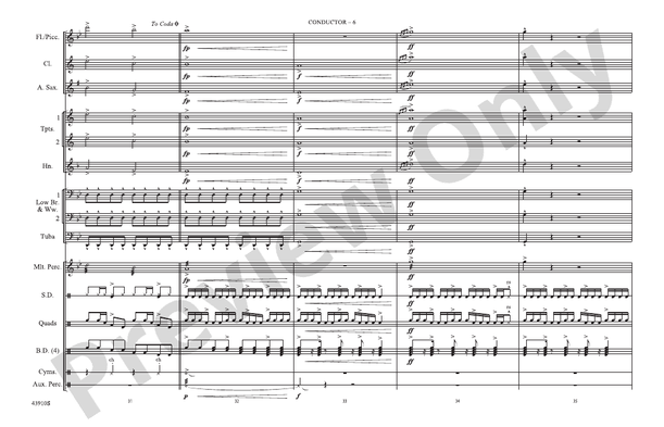 NFL Countdown Theme – Marching Band Conductor Score & Parts (Digital Download)