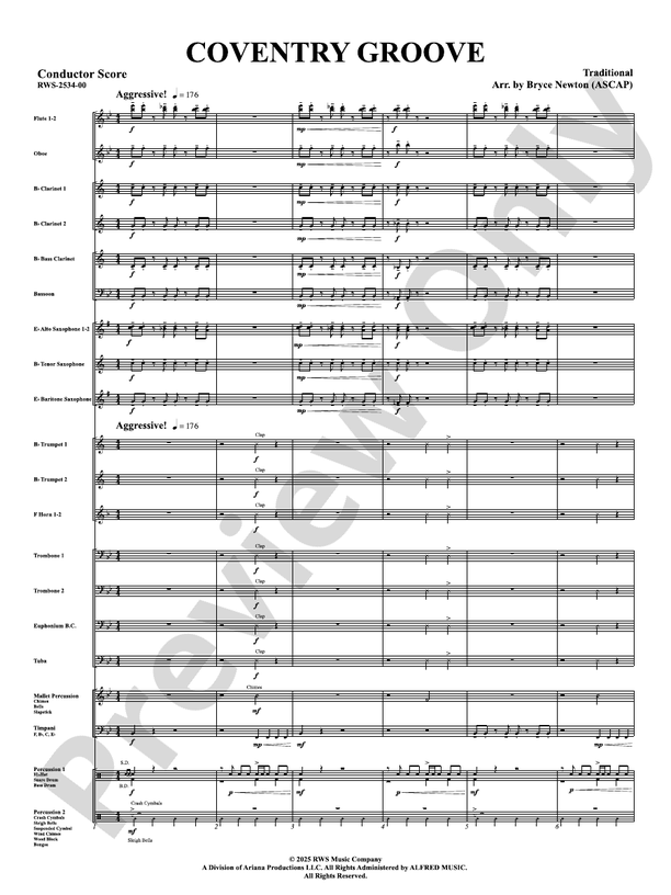 Coventry Groove - Concert Band Conductor Score & Parts(Digital Download)