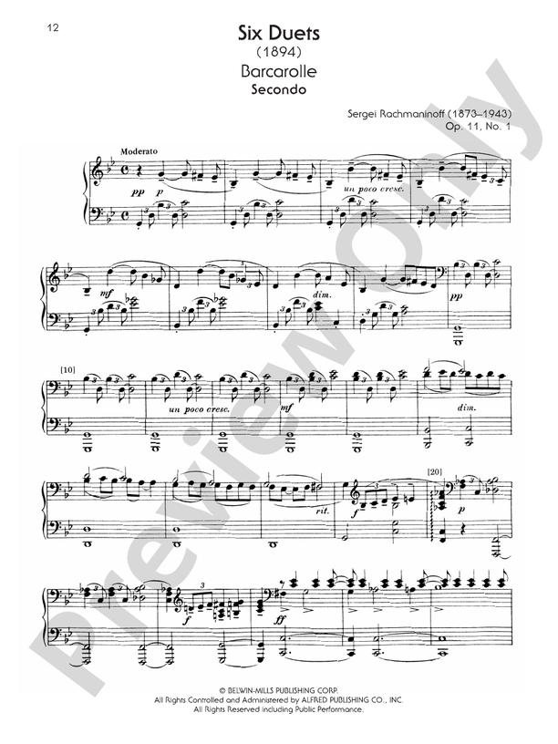 The Piano Works of Rachmaninoff, Volume VIII: Works for One Piano/Four Hands and One Piano/Six Hands - Piano (Digital Download)