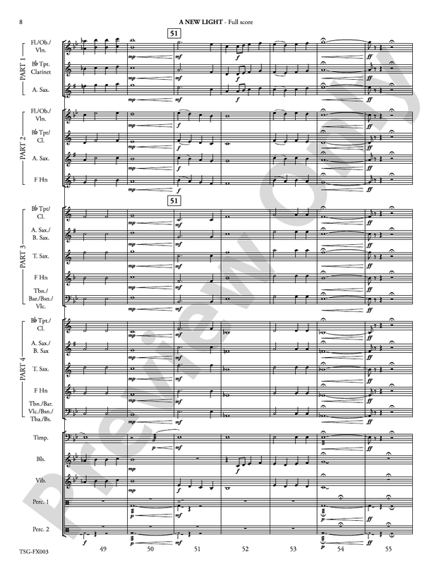 A New Light (Flexible Arrangement) - Concert Band Conductor Score & Parts (Digital Download)