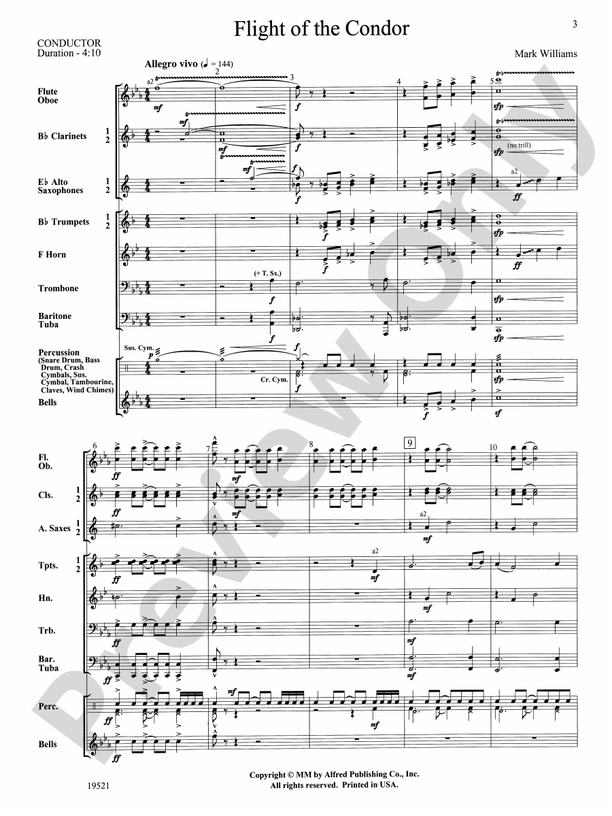 Flight of the Condor - Concert Band Conductor Score & Parts (Digital Download)