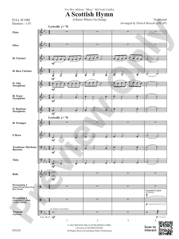 A Scottish Hymn - Concert Band Conductor Score & Parts (Digital Download)
