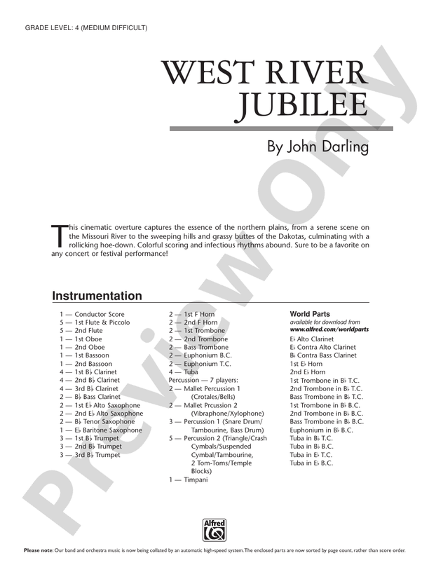 West River Jubilee - Concert Band Conductor Score & Parts (Digital Download)