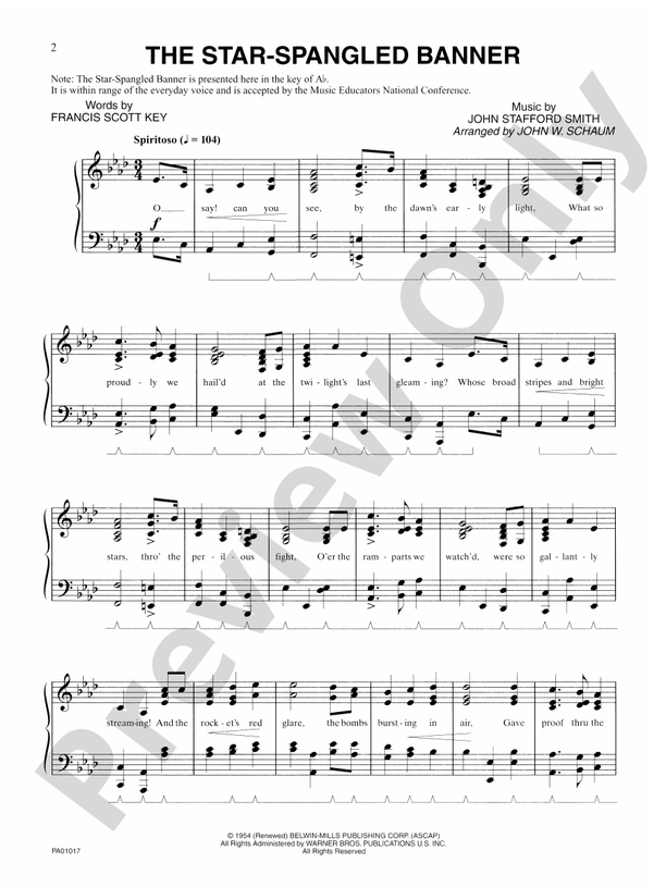 The Star-Spangled Banner / America / America, the Beautiful - Piano (Digital Download)