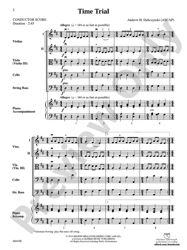 Time Trial – String Orchestra Conductor Score & Parts (Digital Download)