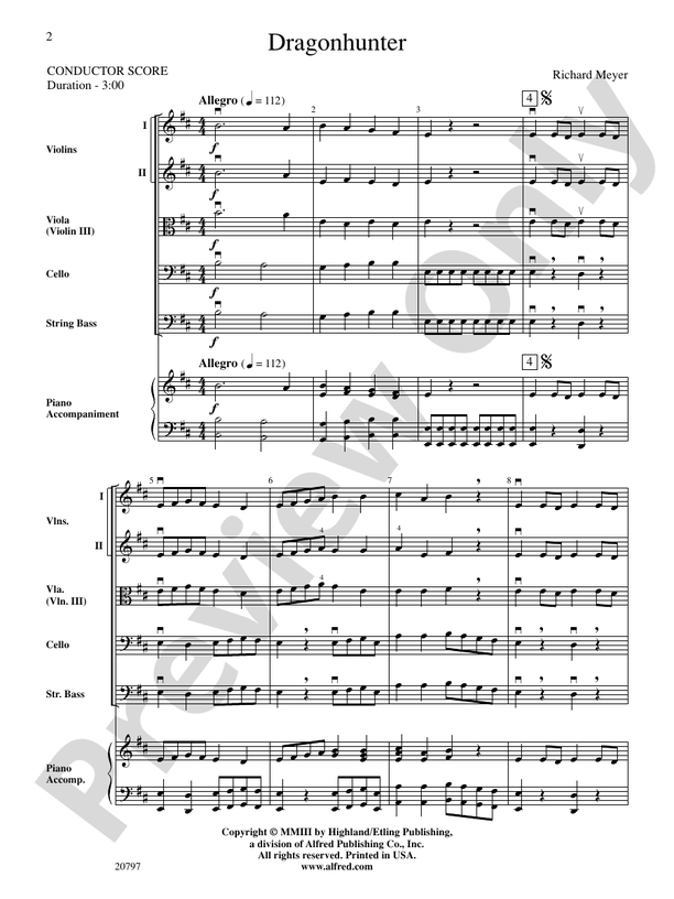 Dragonhunter – String Orchestra Conductor Score & Parts (Digital Download)