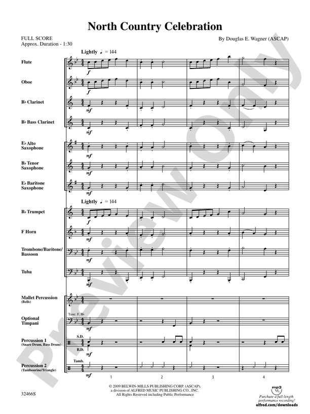 North Country Celebration - Concert Band Conductor Score & Parts (Digital Download)