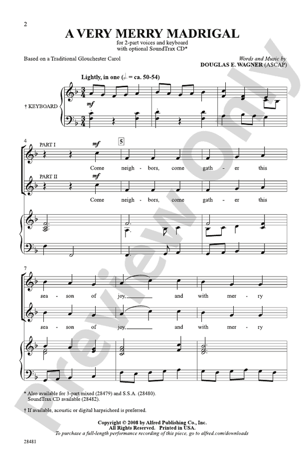 A Very Merry Madrigal - 2-Part Choral Octavo (Digital Download)