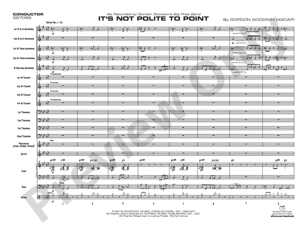 It's Not Polite to Point - Jazz Ensemble Conductor Score & Parts(Digital Download)