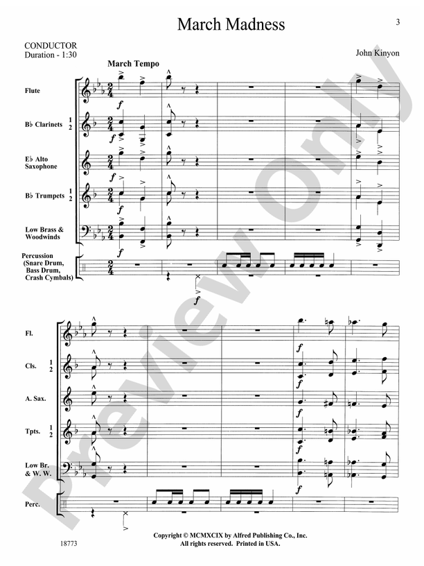 March Madness - Concert Band Conductor Score & Parts (Digital Download)
