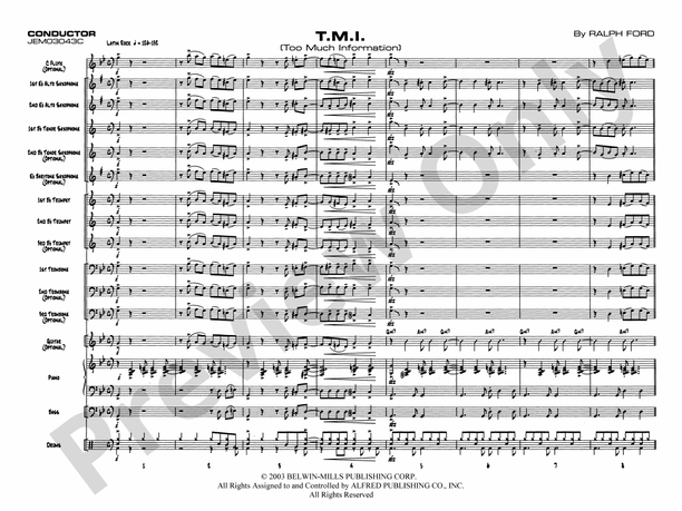 T.M.I. (Too Much Information) - Jazz Ensemble Conductor Score & Parts (Digital Download)