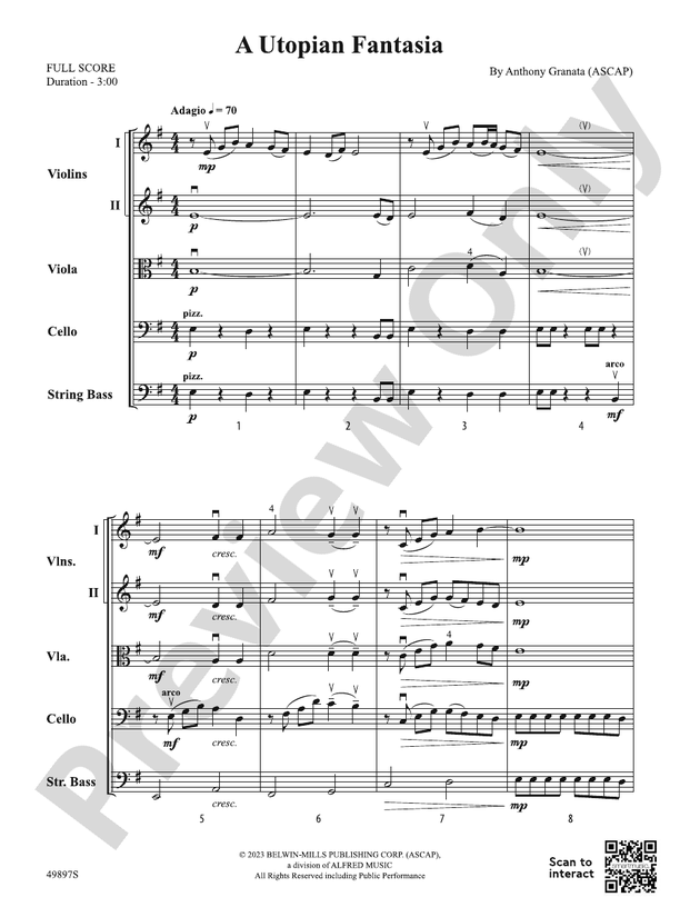 A Utopian Fantasia - String Orchestra Conductor Score & Parts (Digital Download)