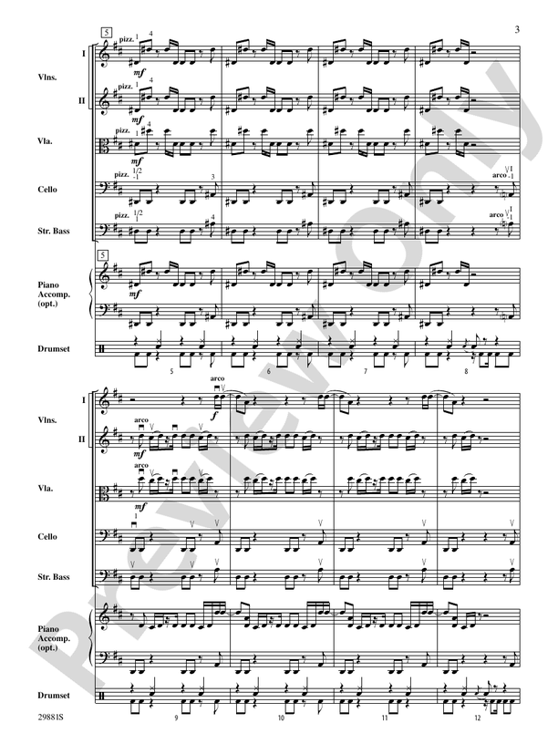 Clumsy (as recorded by Fergie on the album The Dutchess) - String Orchestra Conductor Score & Parts (Digital Download)
