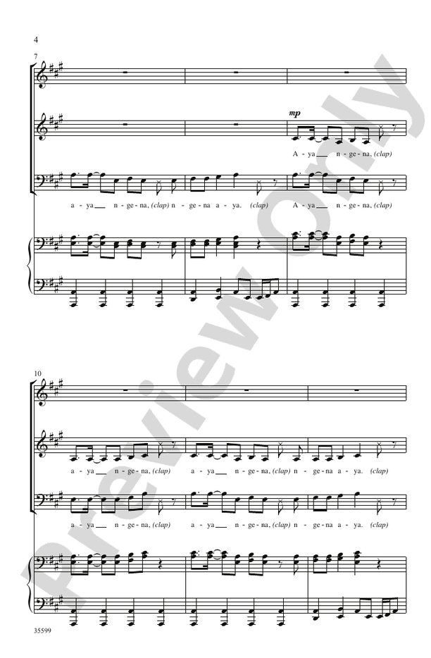 Aya Ngena – 3-Part Mixed Choral Octavo (Digital Download)