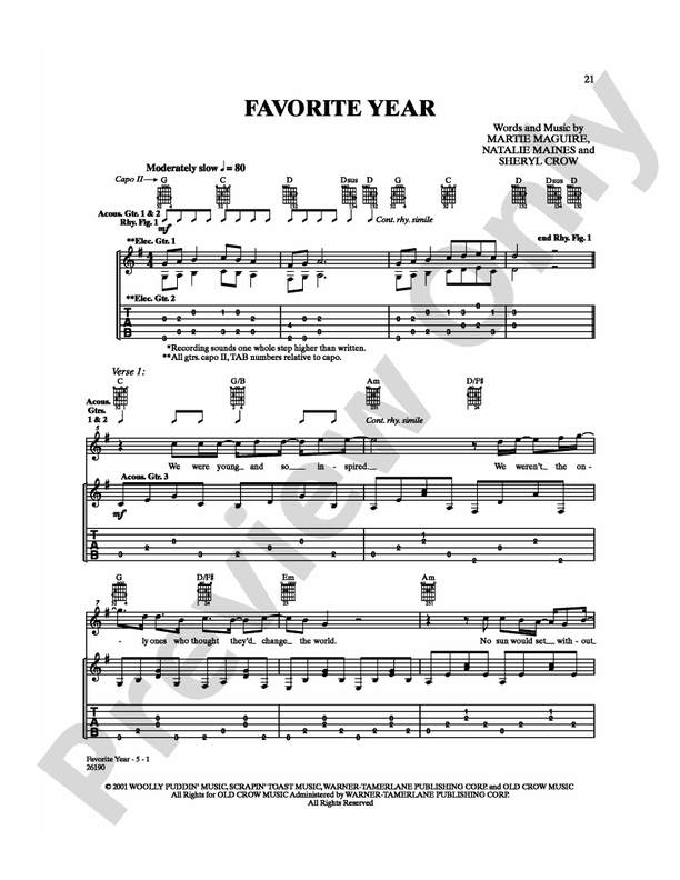 Favorite Year - Guitar TAB (Digital Download)
