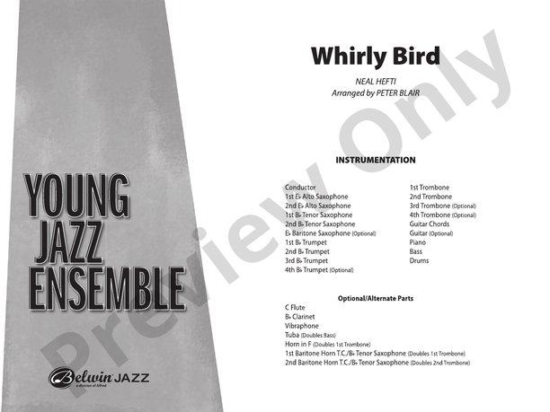Whirly Bird - Jazz Ensemble Conductor Score & Parts (Digital Download)