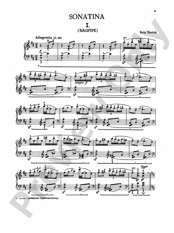 Bartok - Sonatina - Piano Solo (Digital Download)