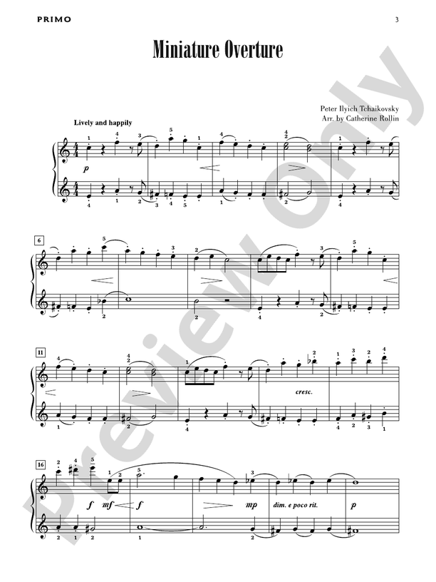 Miniature Overture - 1 Piano, 4 Hands (Digital Download)